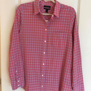 J Crew Women's Checked Boy Shirt - Size 10